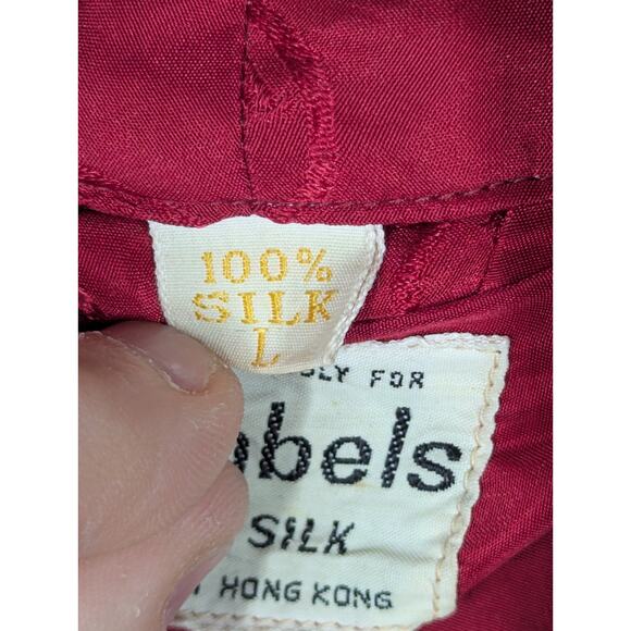 Gimbels Robe Men's Red Large Silk With Belt Vintage - Picture 8 of 11